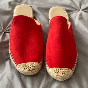 Red Suede Slip On shoes